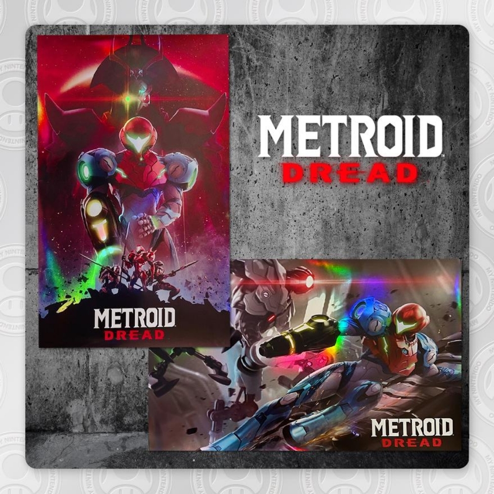 Nintendo Metroid Dread holographic poster set unopened in package.